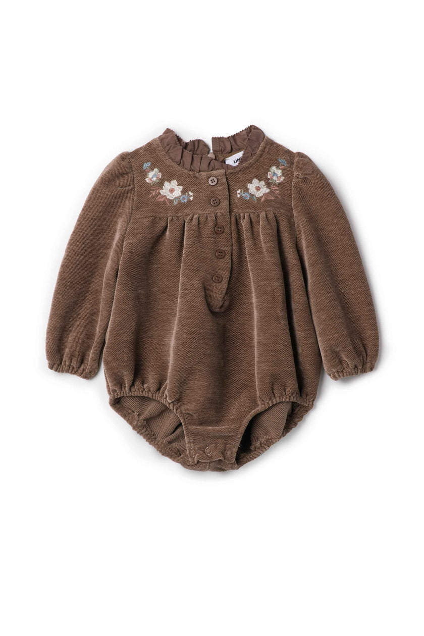 Velvet Embroidered Floral Bubble