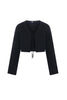 Suede Cropped Cardigan