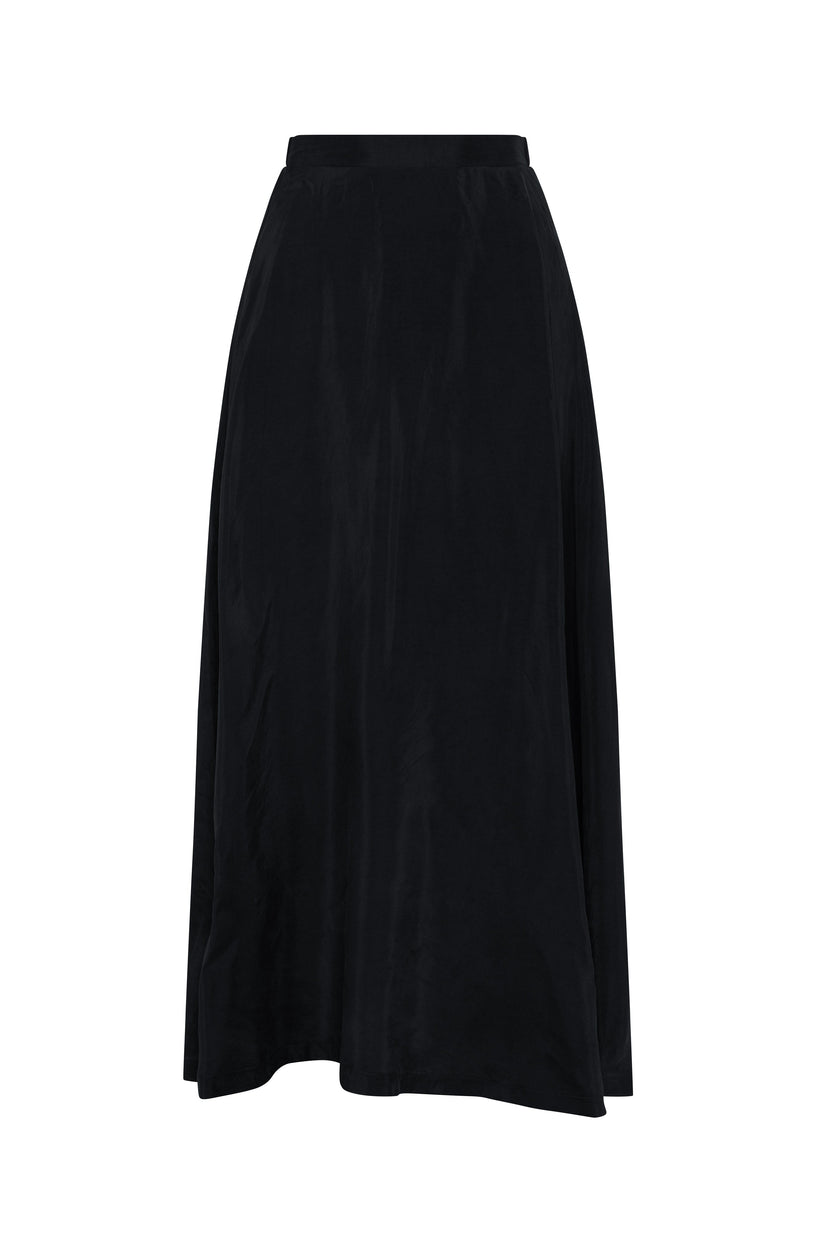 A-Line Cupro Midi Skirt