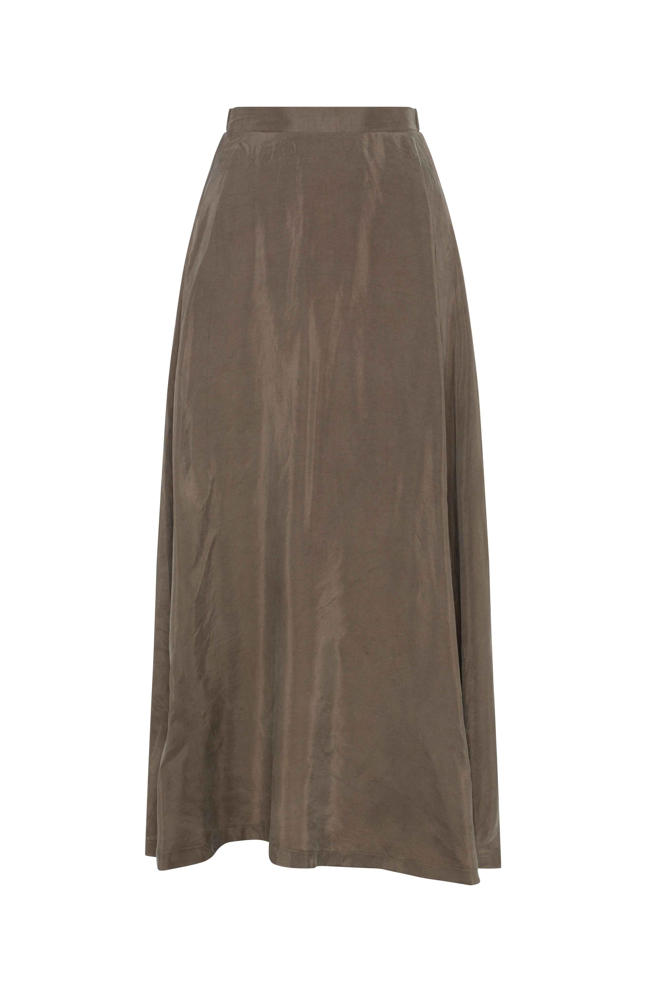 A-Line Cupro Midi Skirt