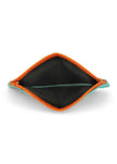 Jaguar Leather Card Holder Wallet Orange and Mint