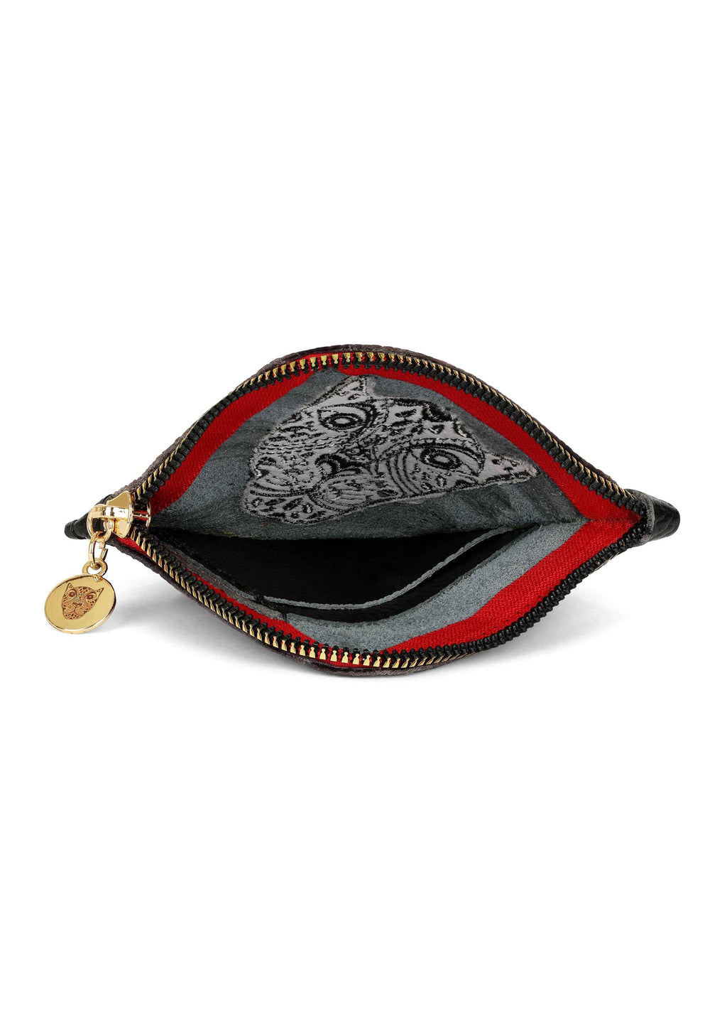 Jaguar Embroidered Zip Around Wallet Black