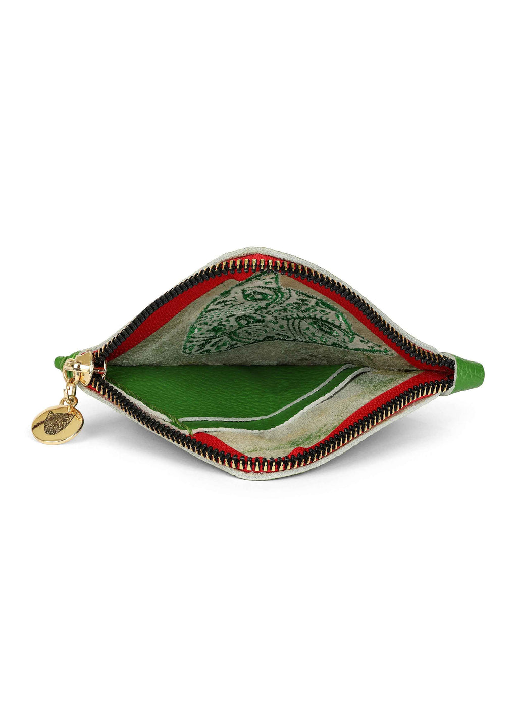 Jaguar Embroidered Zip Around Wallet Green