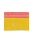 Jaguar Leather Card Holder Wallet Yellow and Pink