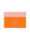 Jaguar Leather Card Holder Wallet Pink and Orange