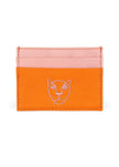 Jaguar Leather Card Holder Wallet Pink and Orange