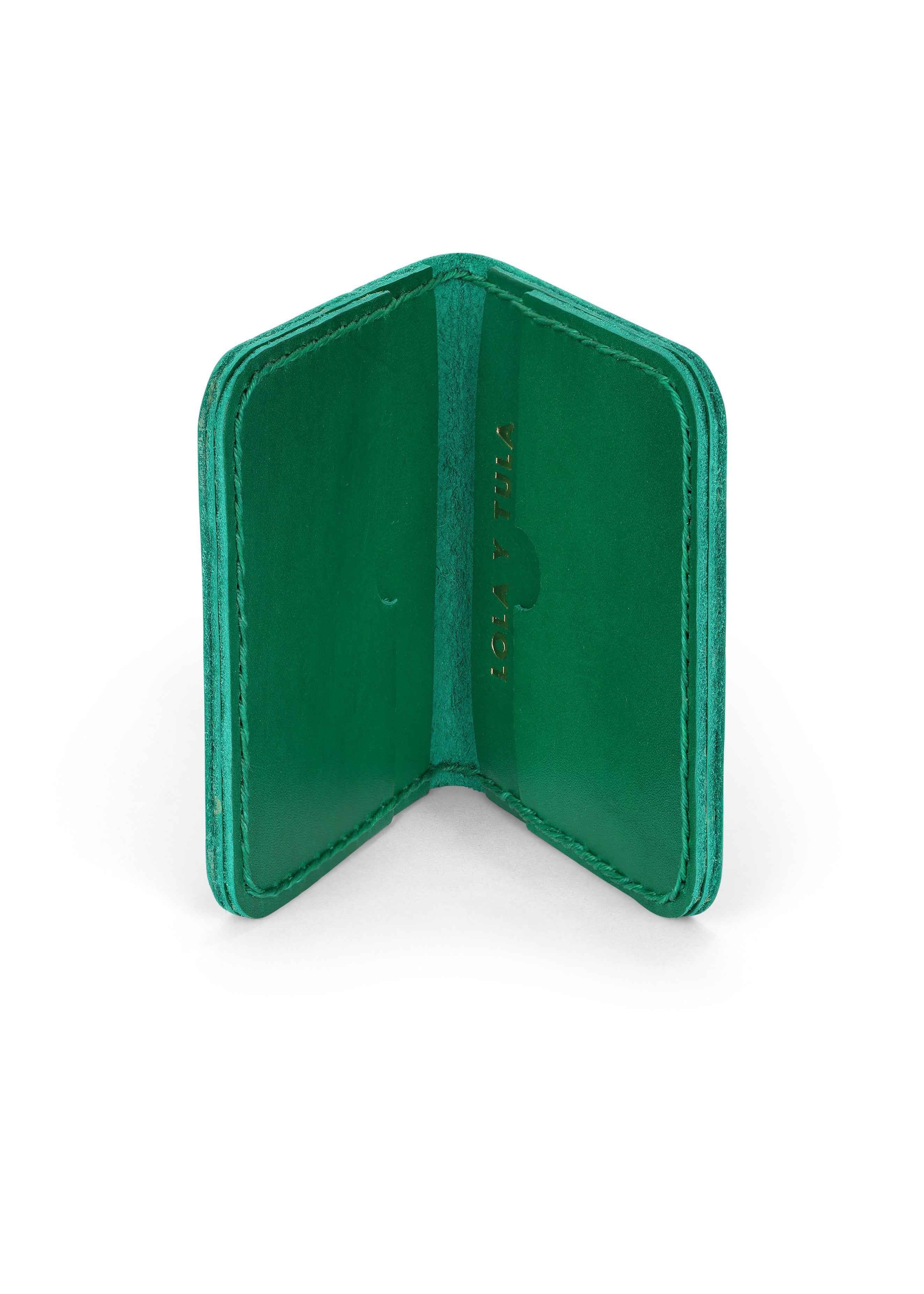 Leather Cardholder Wallet Emerald