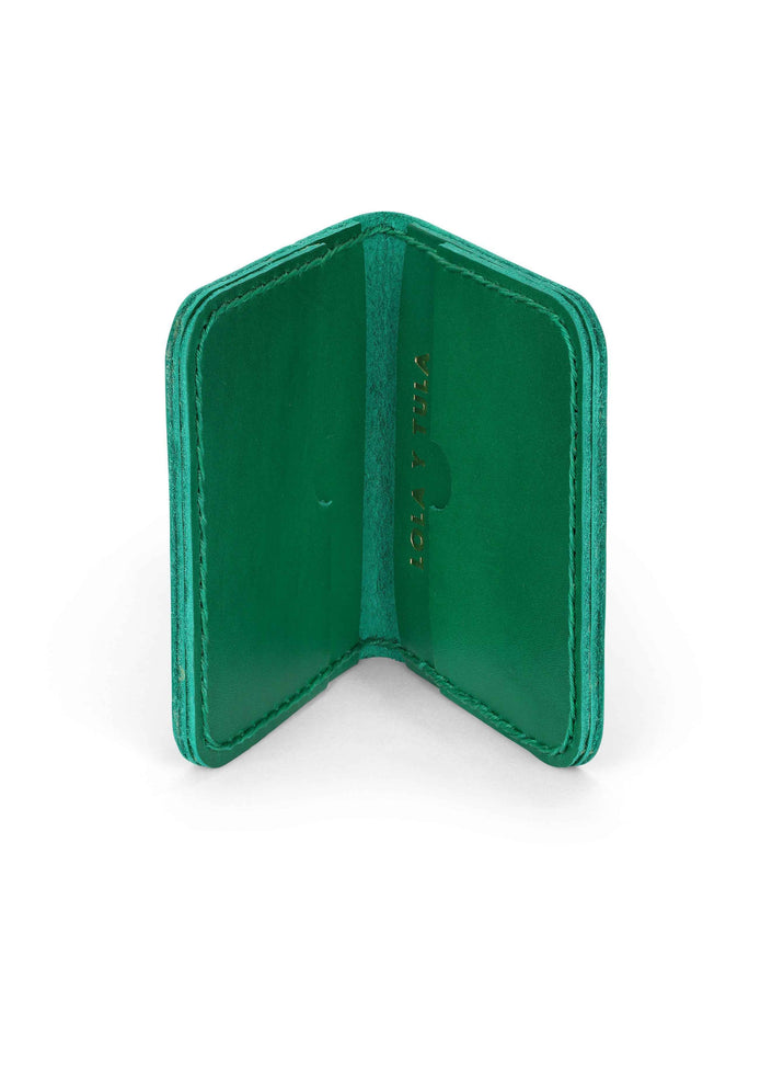 Leather Cardholder Wallet Emerald