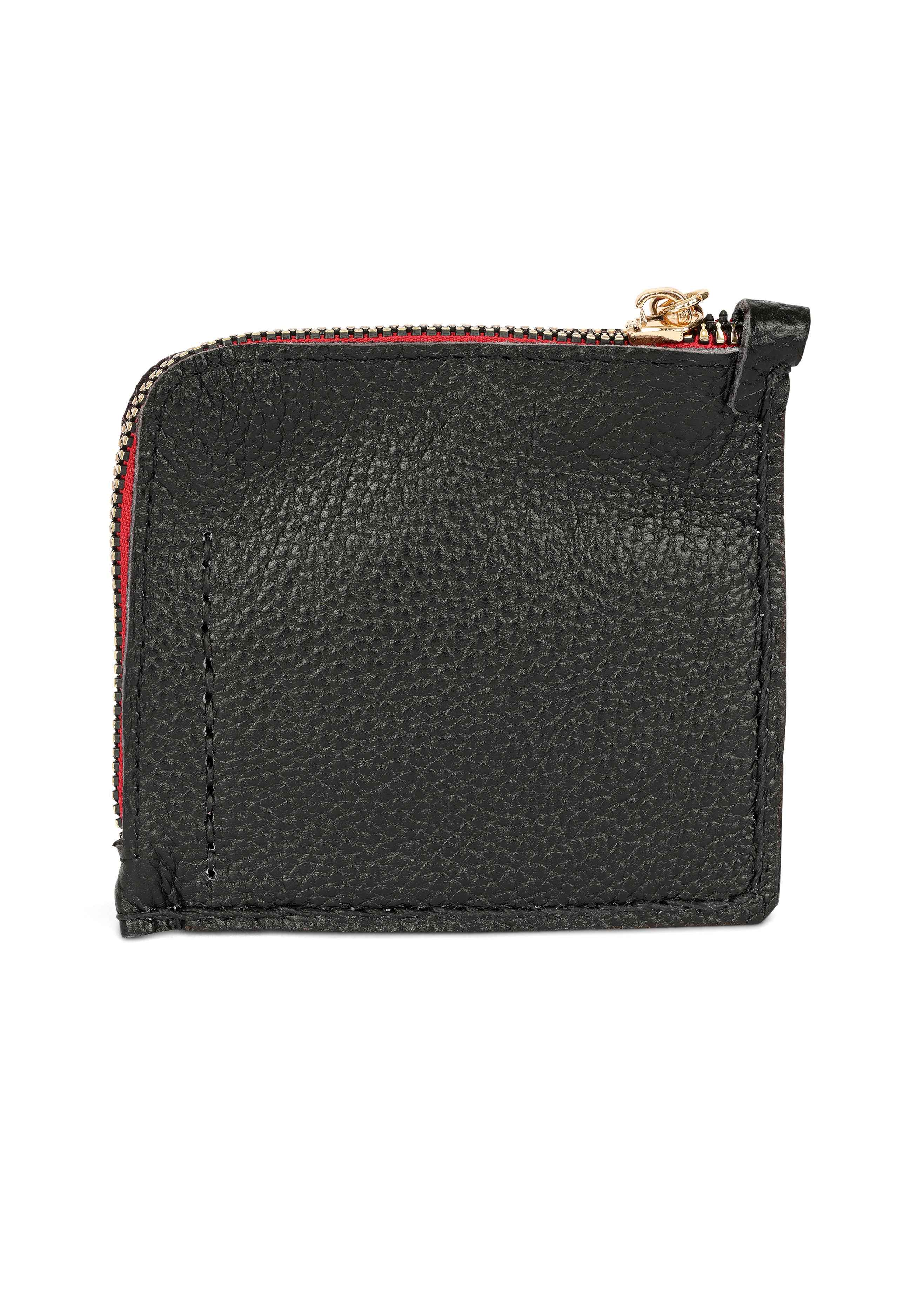 Jaguar Embroidered Zip Around Wallet Black
