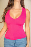 Ribbed V-neck Sleeveless Top - Pikemla