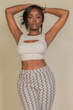 Ribbed Cut Out Front Crop Top - Pikemla