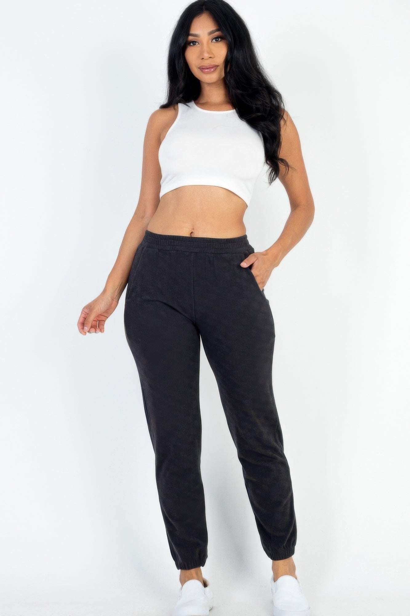 Ribbed Side Pocket Joggers - Pikemla