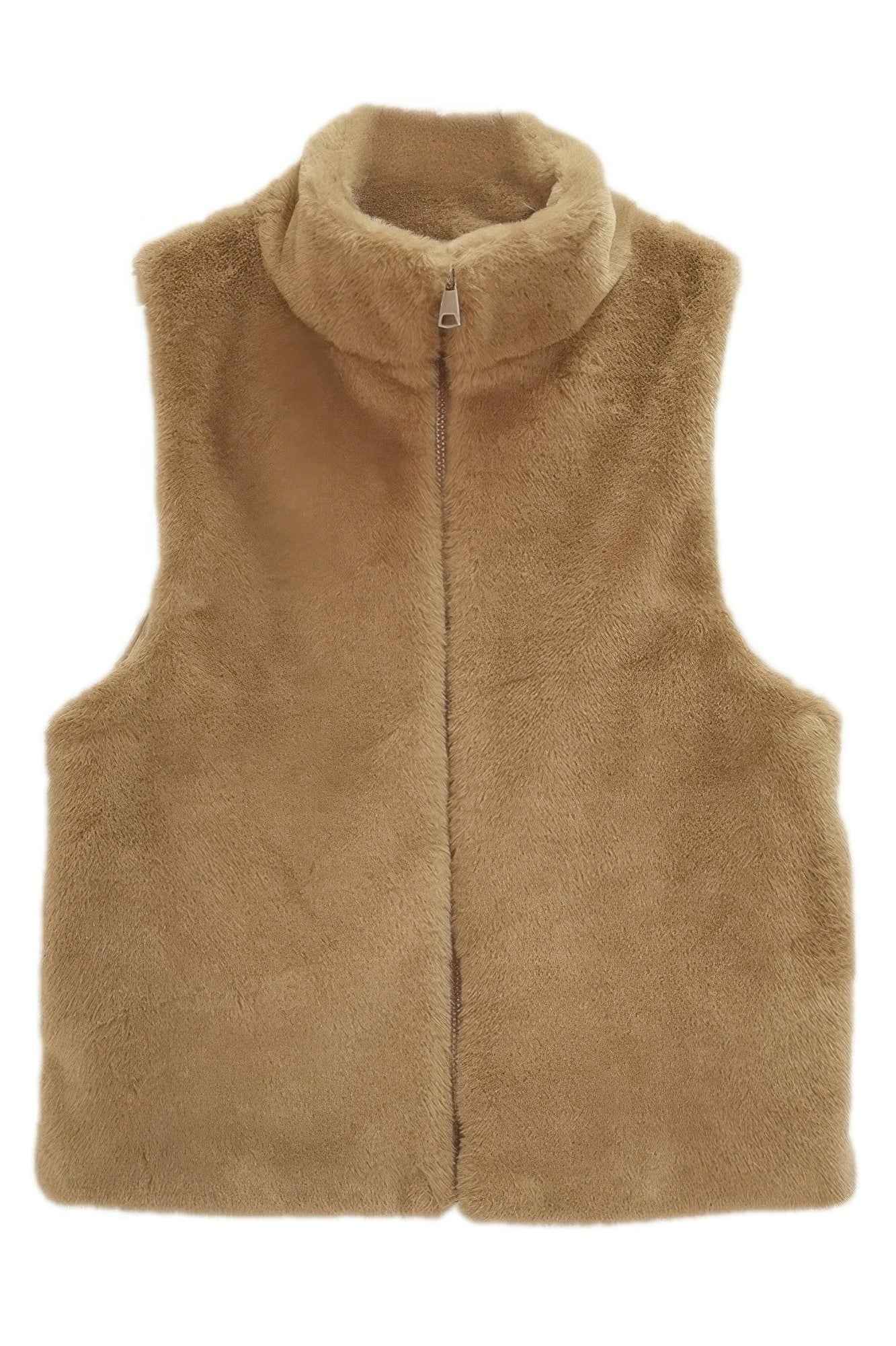 Solid Faux Fur Vest - Pikemla