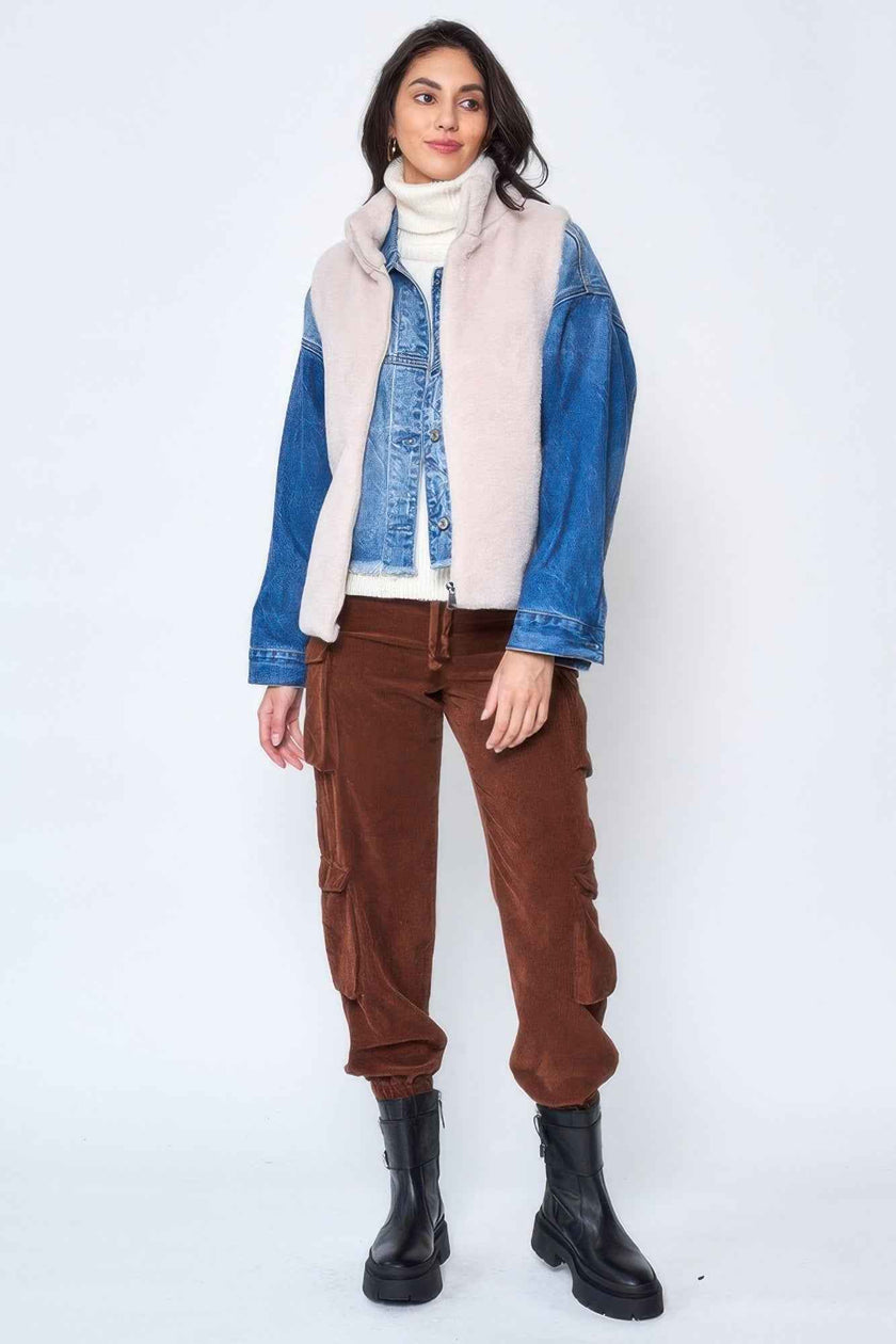 Solid Faux Fur Vest - Pikemla