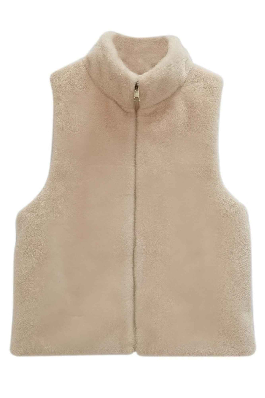 Solid Faux Fur Vest - Pikemla