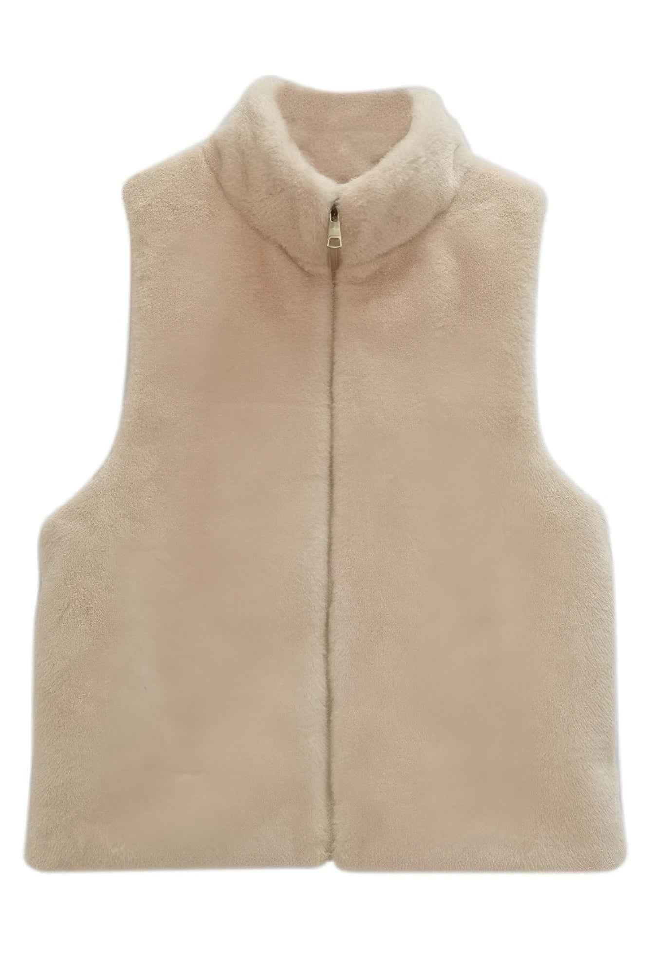 Solid Faux Fur Vest - Pikemla
