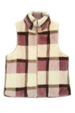 Plaid Faux Fur Vest - Pikemla