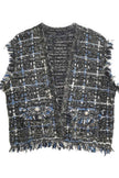 Plaid Tweed Vest - Pikemla