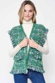 Plaid Tweed Vest - Pikemla