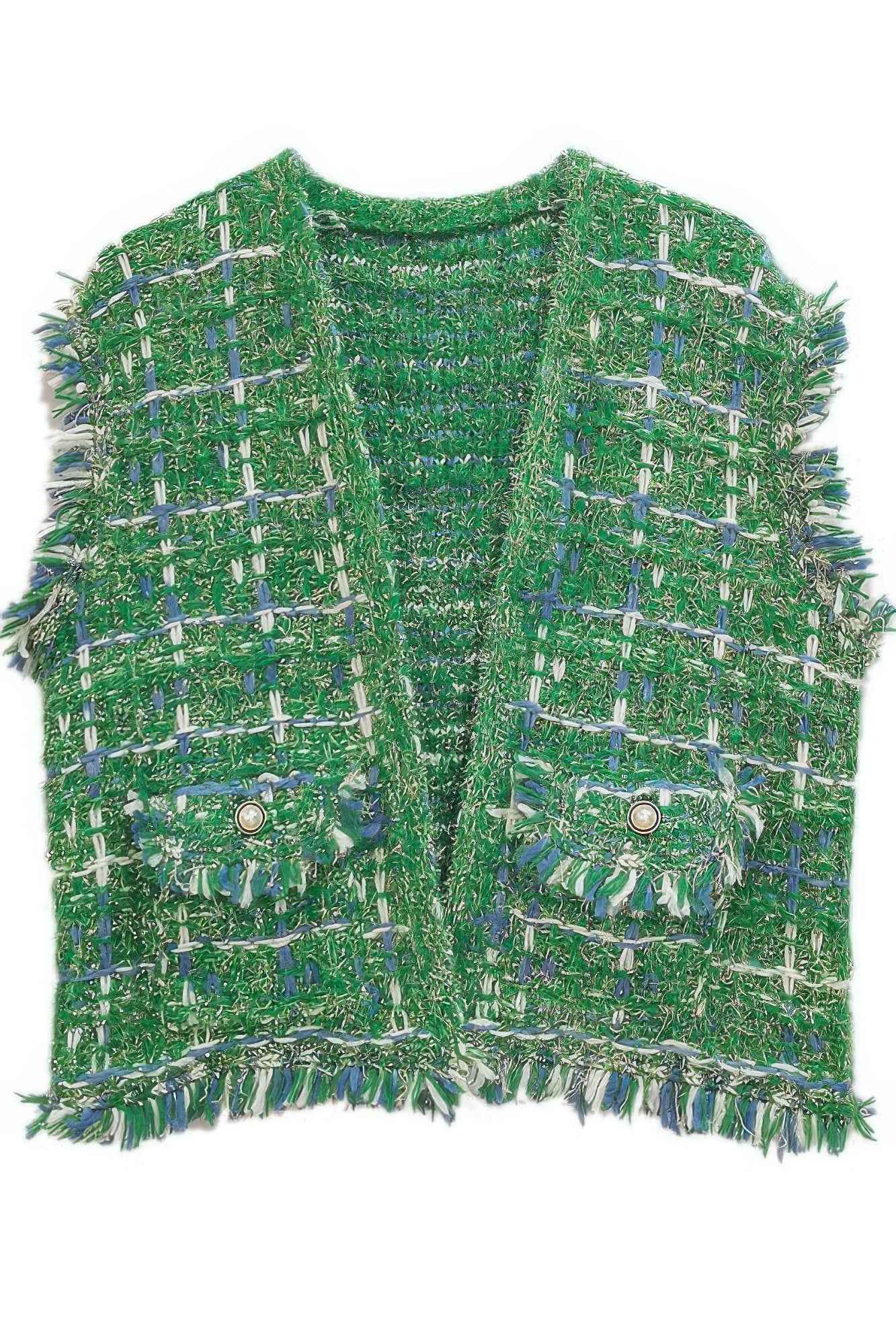 Plaid Tweed Vest - Pikemla