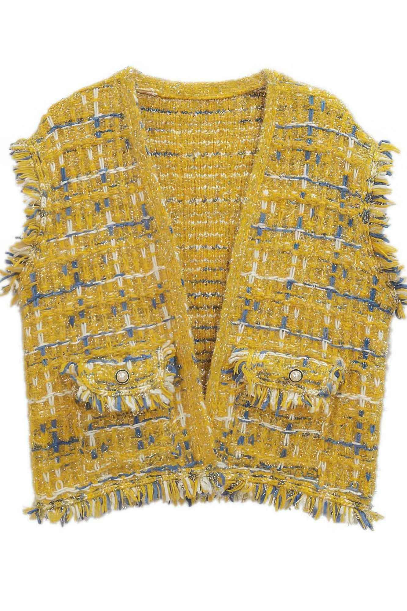 Plaid Tweed Vest - Pikemla