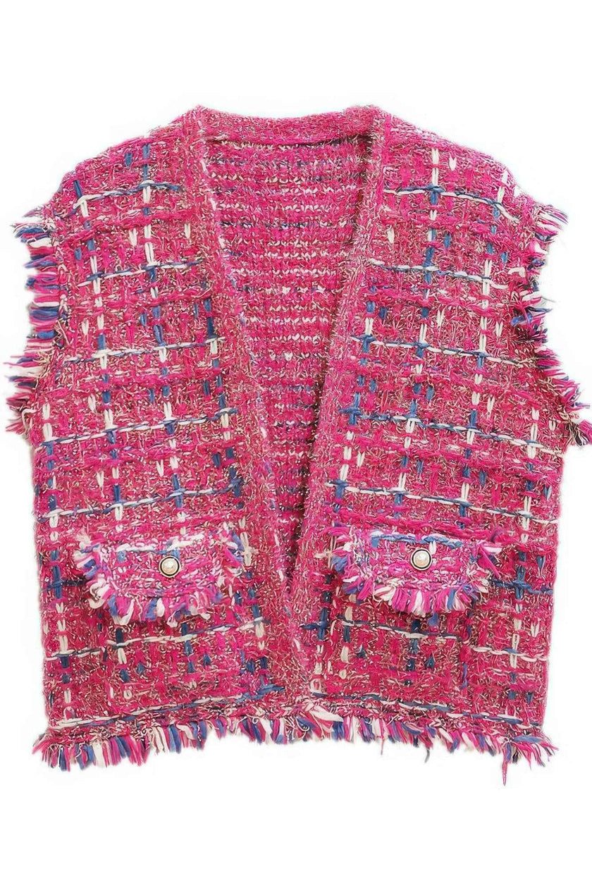 Plaid Tweed Vest - Pikemla