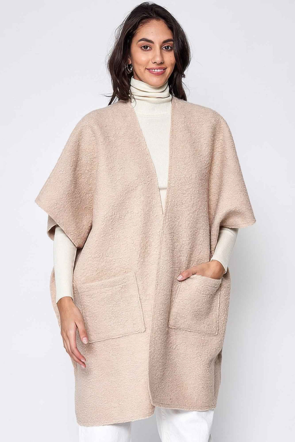 Open Front Pocket Kimono - Pikemla