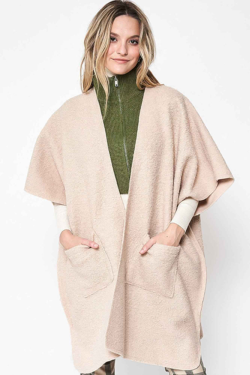 Open Front Pocket Kimono - Pikemla