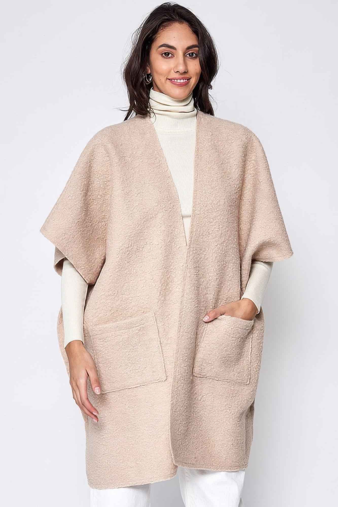 Open Front Pocket Kimono - Pikemla