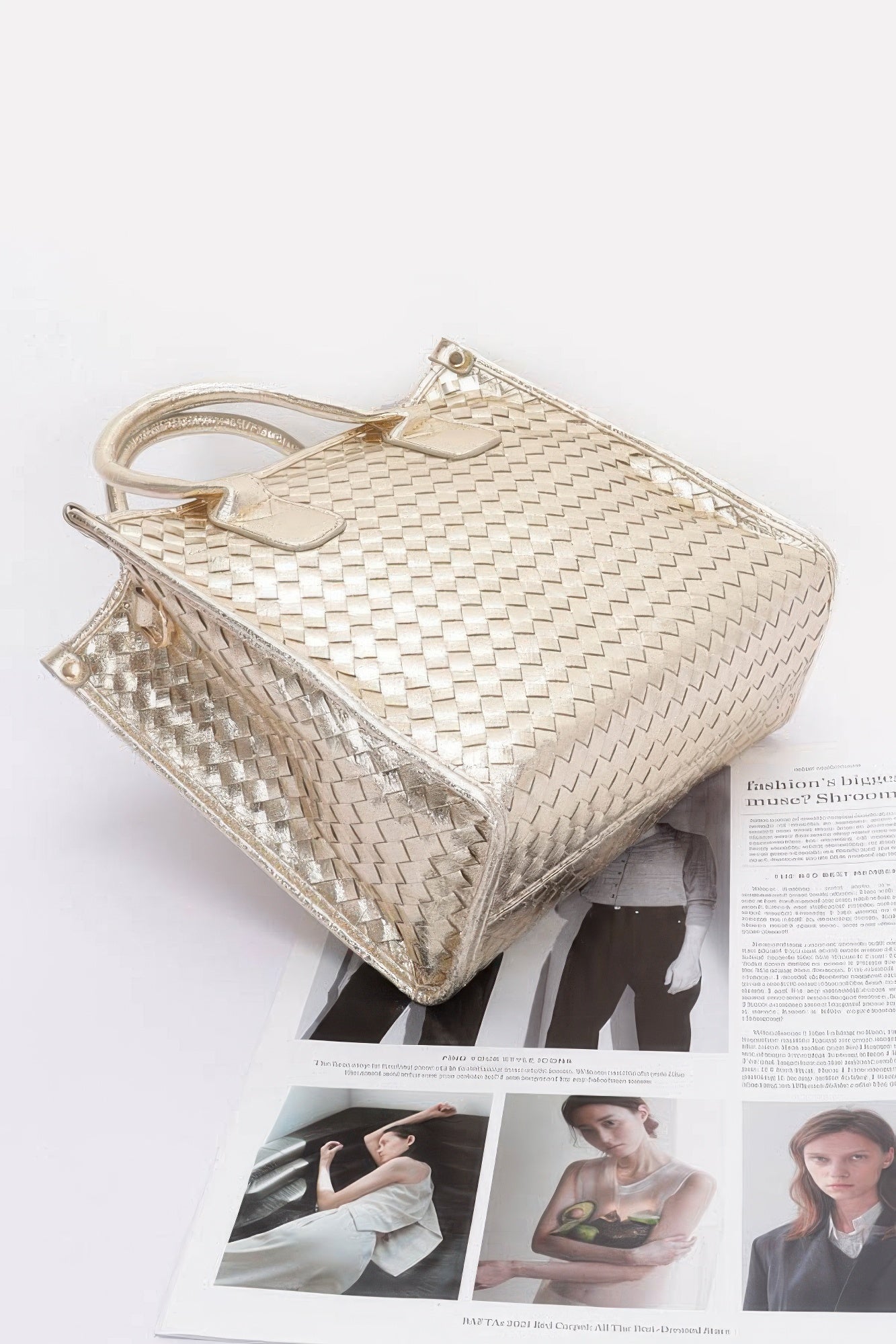 Metallic Braided Tote Bag - Pikemla