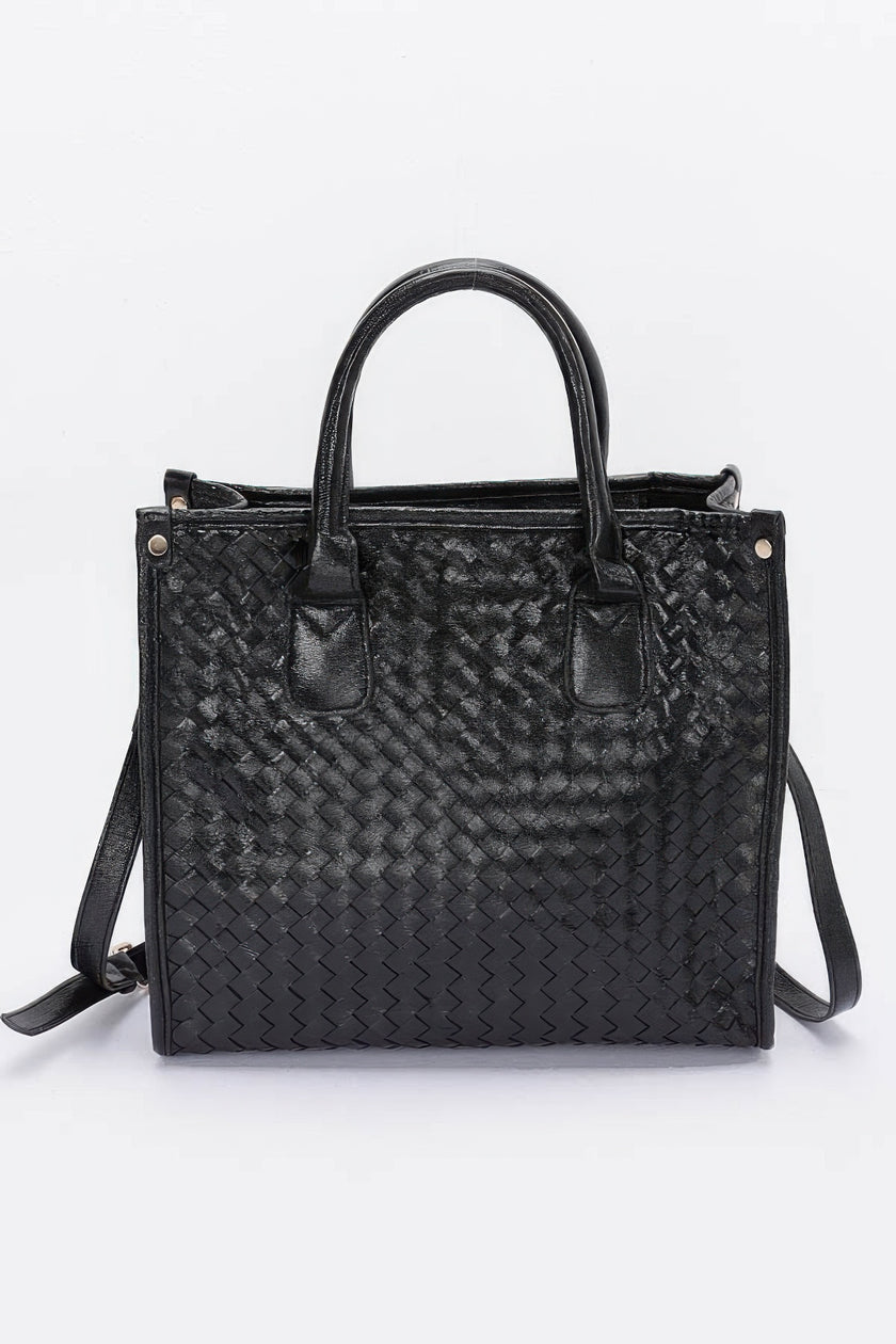 Metallic Braided Tote Bag - Pikemla