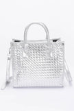 Metallic Braided Tote Bag - Pikemla