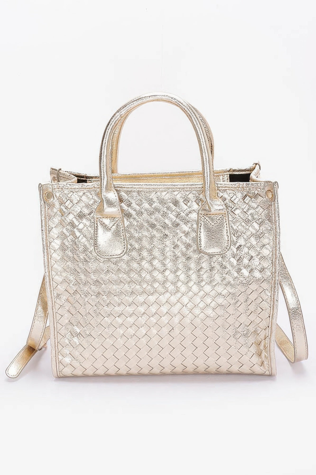 Metallic Braided Tote Bag - Pikemla