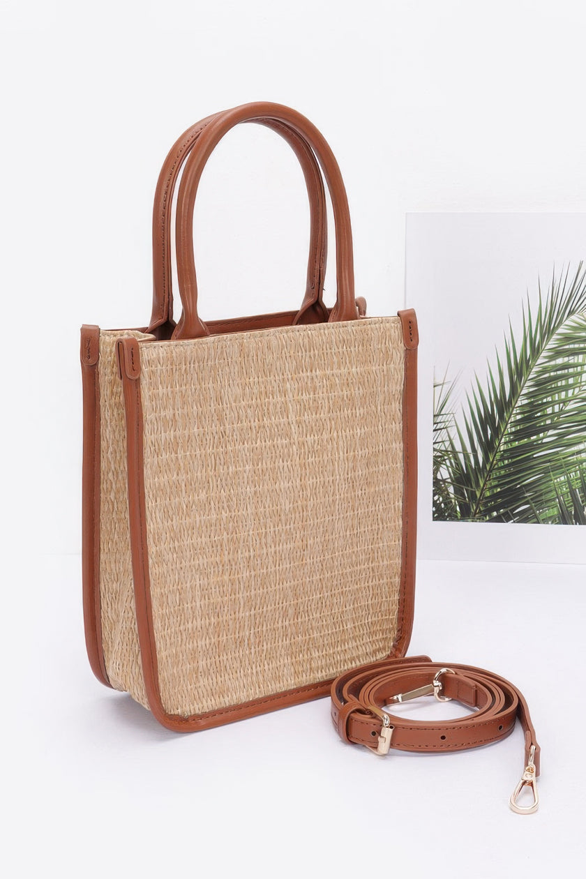 Faux Straw Tote Bag - Pikemla