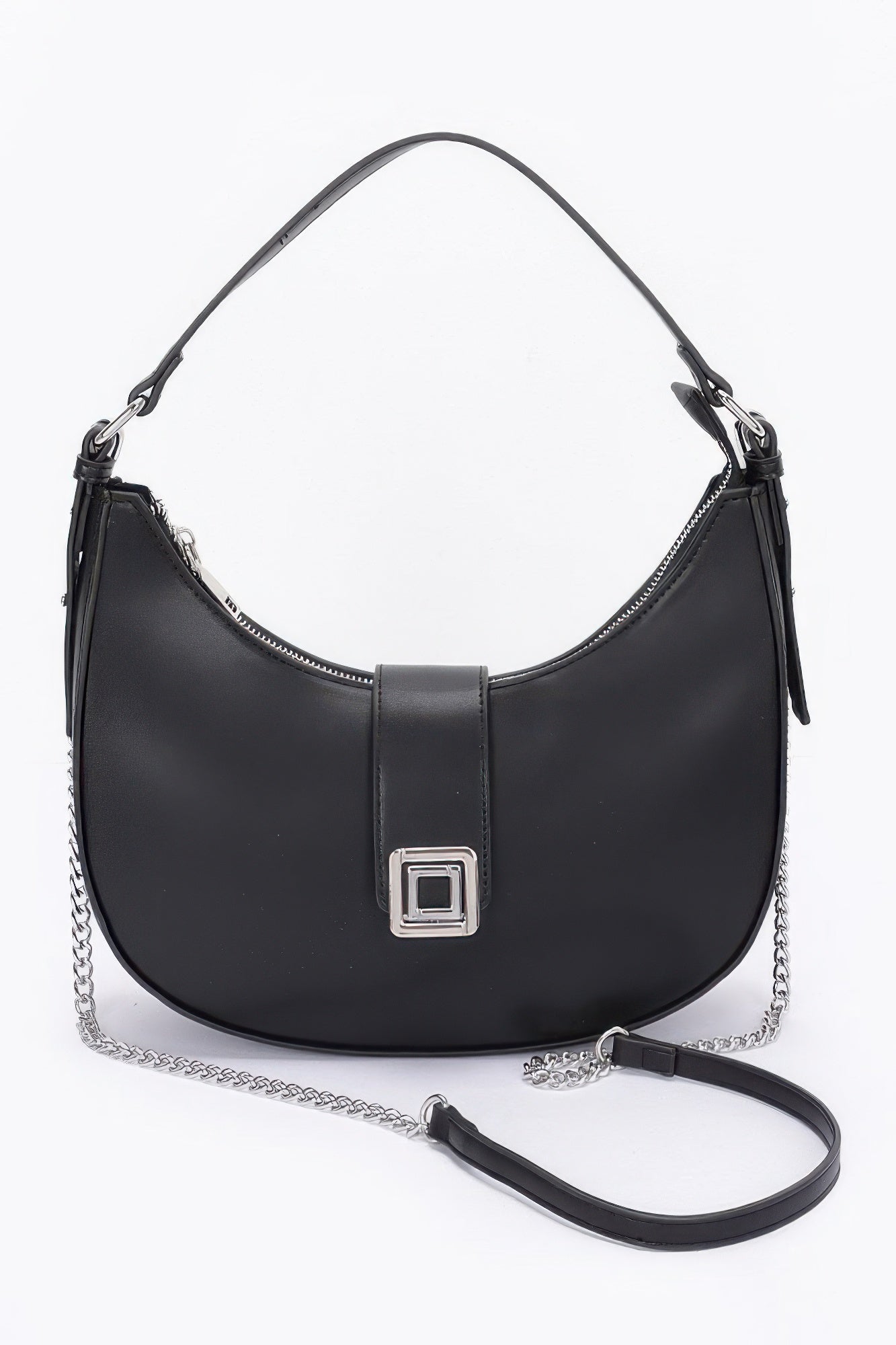Faux Leather Hobo Bag - Pikemla