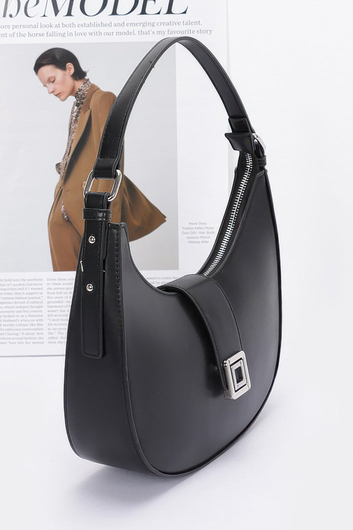 Faux Leather Hobo Bag - Pikemla
