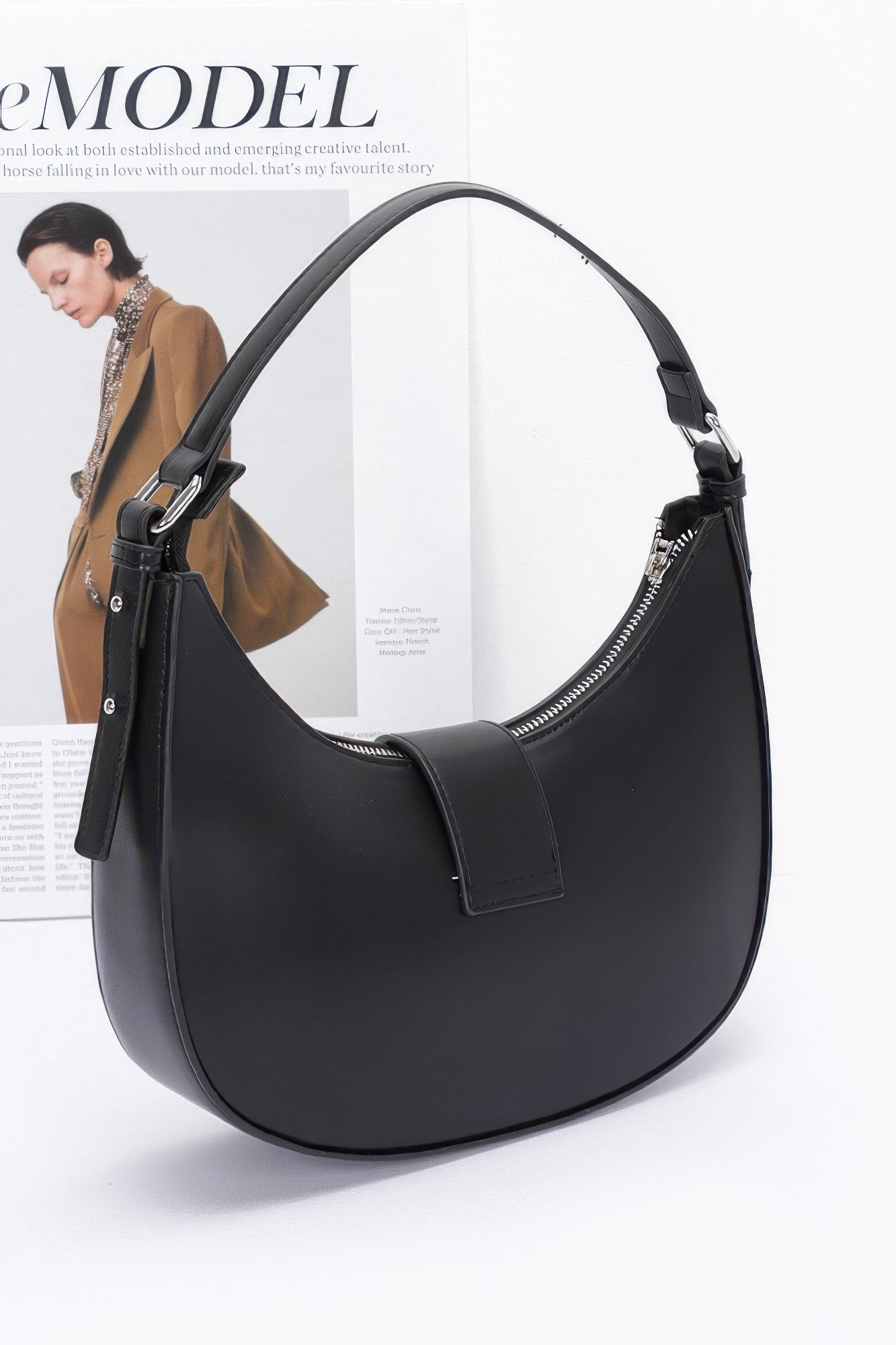 Faux Leather Hobo Bag - Pikemla