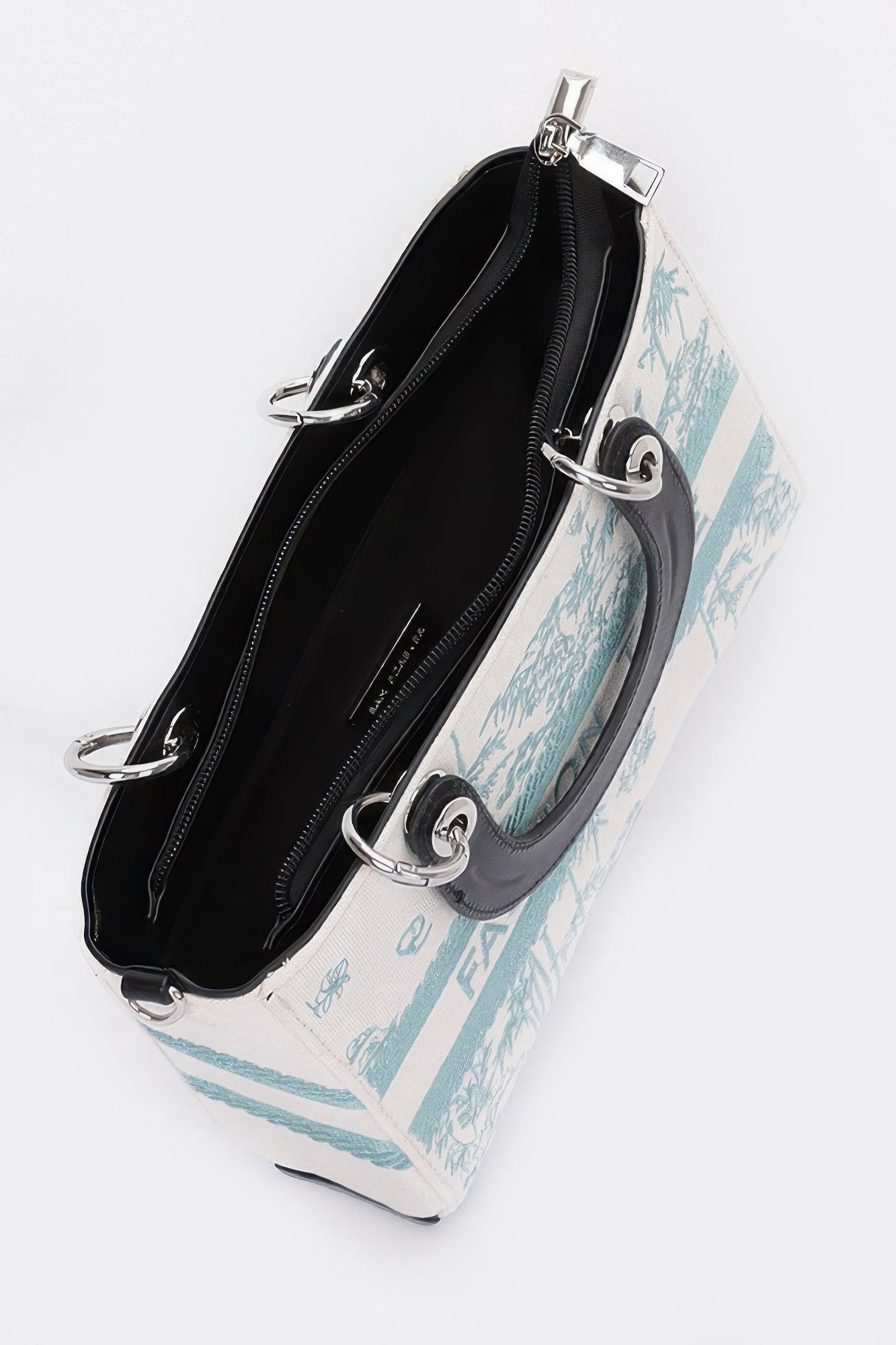 Embroidery Faux Leather Tote Bag - Pikemla