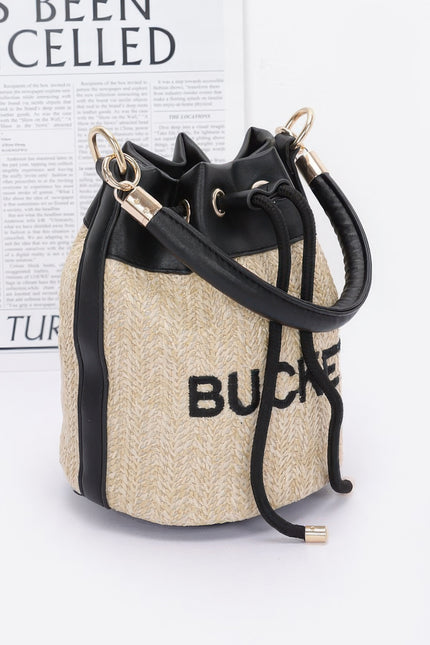 Faux Straw Bucket Bag - Pikemla