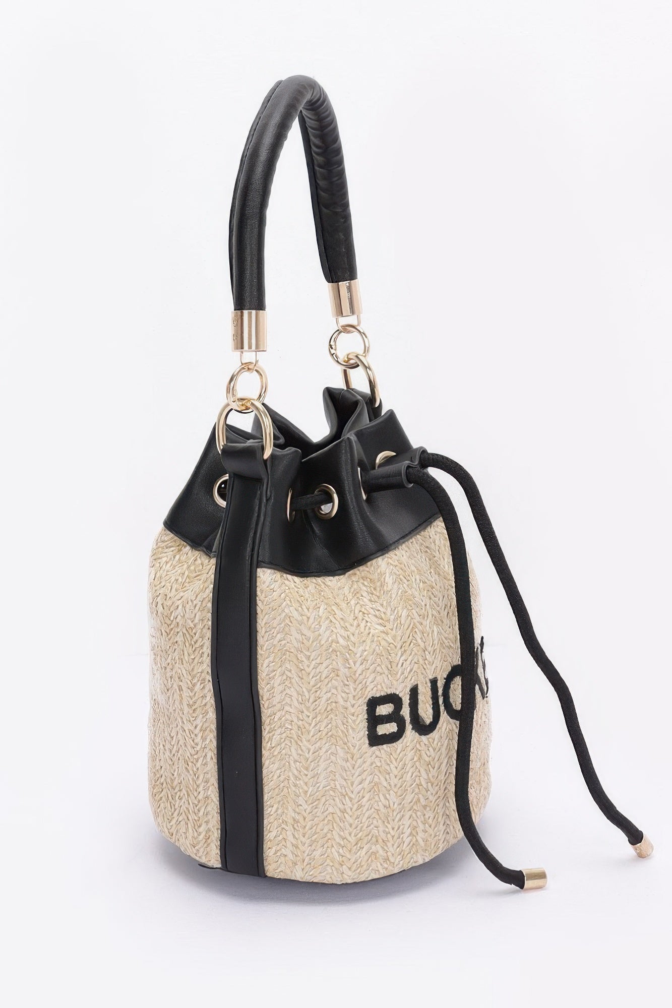 Faux Straw Bucket Bag - Pikemla