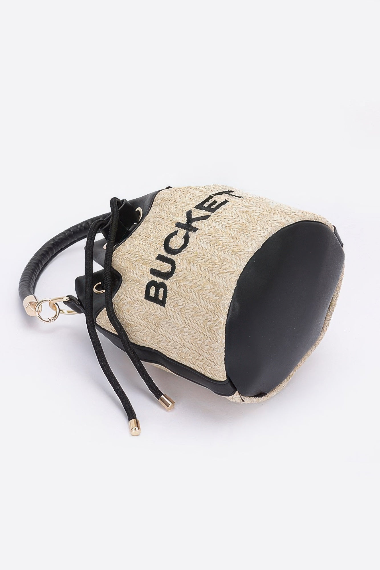Faux Straw Bucket Bag - Pikemla