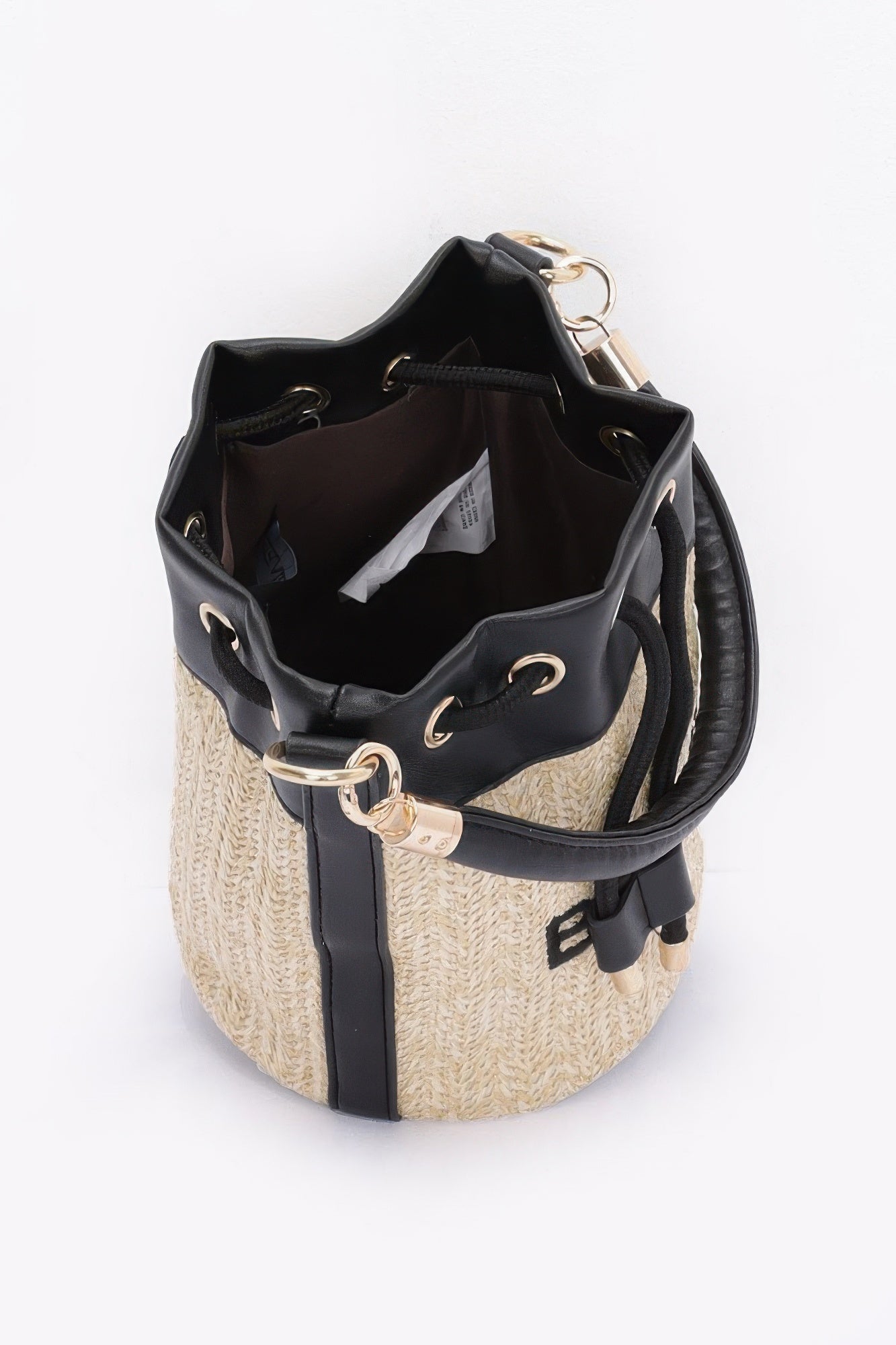 Faux Straw Bucket Bag - Pikemla