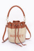 Faux Straw Bucket Bag - Pikemla