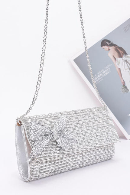 Rhinestone Party Clutch W/ Rhinestone Bow - Pikemla