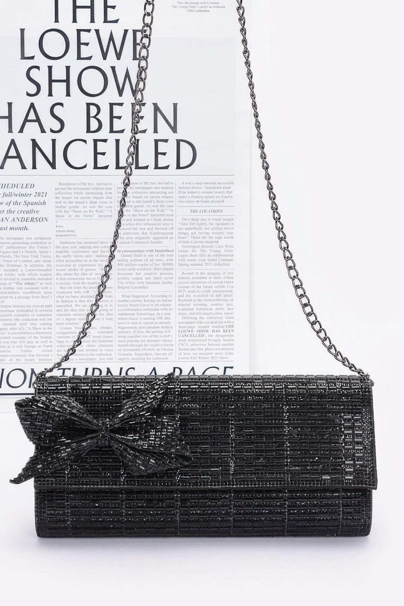 Rhinestone Party Clutch W/ Rhinestone Bow - Pikemla