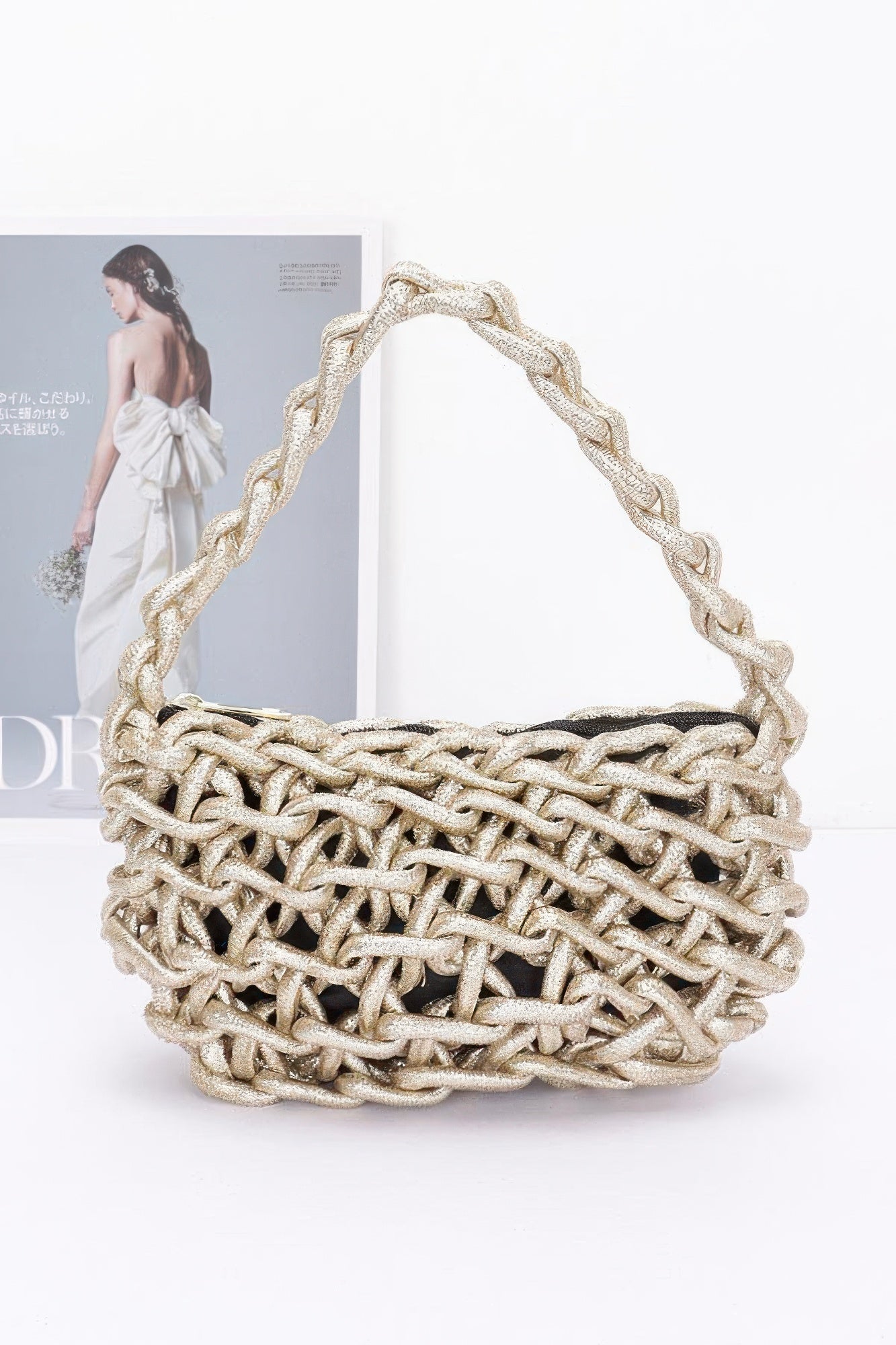 Metallic String Handmade Tote Bag - Pikemla