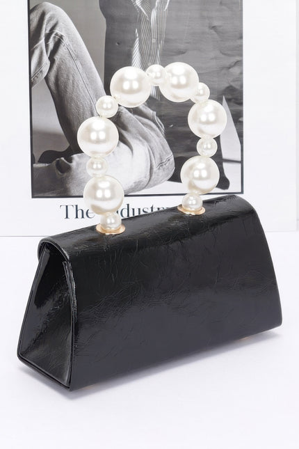 Metallic Pearl Handle Flap Bag - Pikemla