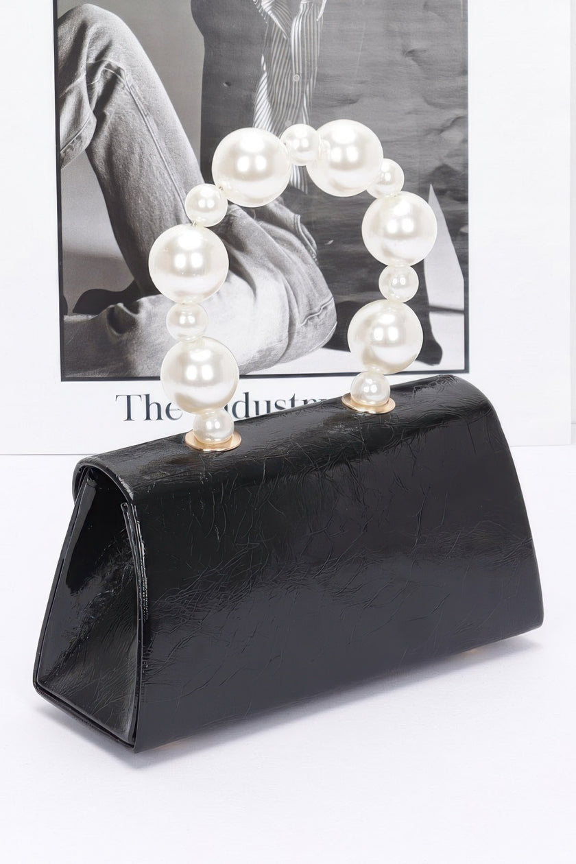 Metallic Pearl Handle Flap Bag - Pikemla