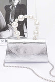 Metallic Pearl Handle Flap Bag - Pikemla