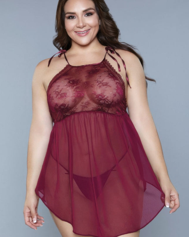 Alana Chemise Burgundy - Pikemla